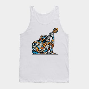 Guitar illustration. Guitar illustration in cubist style Tank Top